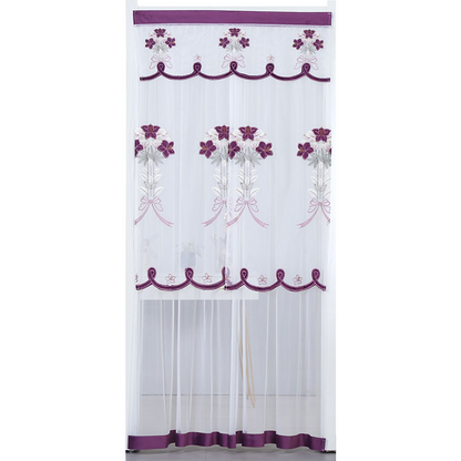 Скандинавска завеса с двоен слой, дантела и елегантна бродерия (100*200 см)