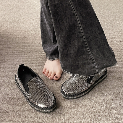 Ежедневни дамски мокасини с диаманти