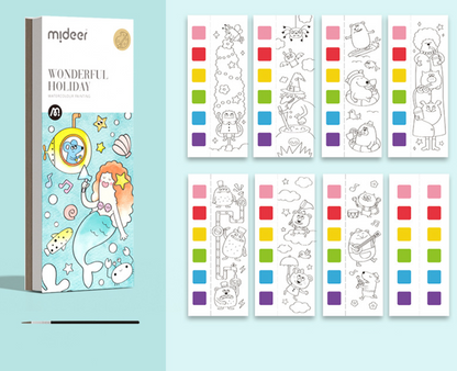 Книжка за оцветяване с акварел и четка