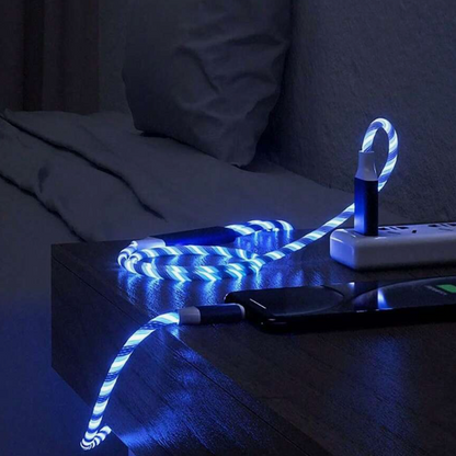 🔥1+1 ОФЕРТА!🔥Светещ кабел за зареждане с 3 вида щепсели