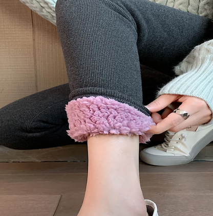 Зимен термо панталон с розов косъм