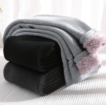 Зимен термо панталон с розов косъм