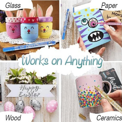 ColorCrafter™ – Премиум маркери за стъкло, дърво и акрил (Комплект от 18 броя)