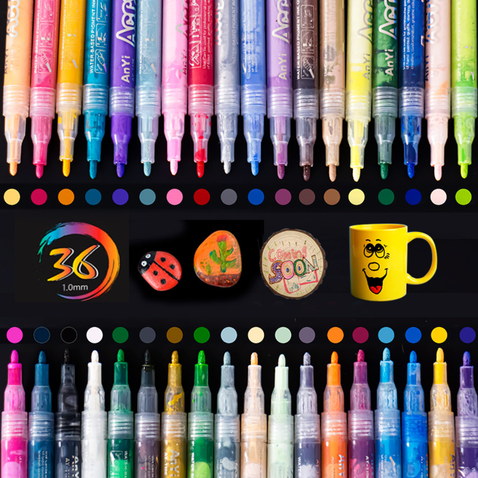 ColorCrafter™ – Премиум маркери за стъкло, дърво и акрил (Комплект от 18 броя)