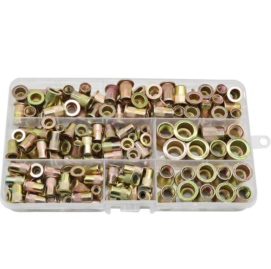 RivetMaster™ – Комплект от 150 броя резбови нитови гайки с плоска глава M3 M4 M5 M6 M8