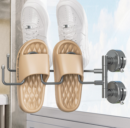 🔥ОФЕРТА 1+1🔥ShoeSpin™ - Въртяща се поставка за чехли – 90°/180° – закрепване с вендуза