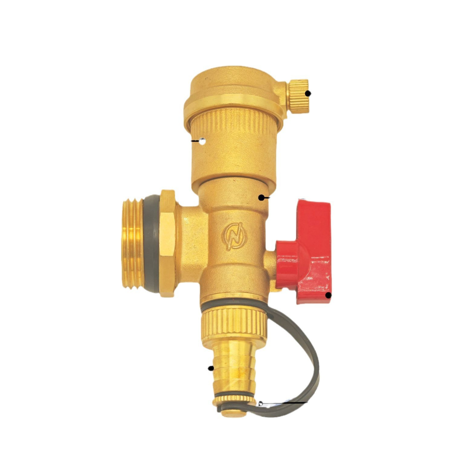 ThermoDrain Pro™ – Автоматичен вентил за обезвъздушаване и източване за отоплителни инсталации (1")