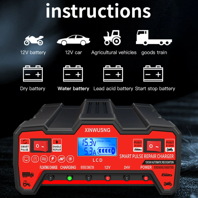 PulseCharge™ - Интелигентно зарядно 12V/24V с LCD дисплей и функция „pulse repair“