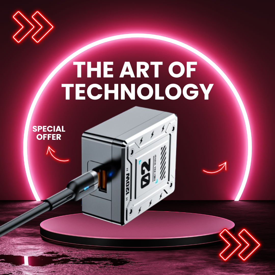 PowerMax™ – Супербързо 4-в-1 зарядно устройство 120W, съвместимо с Apple и Android + включен USB кабел