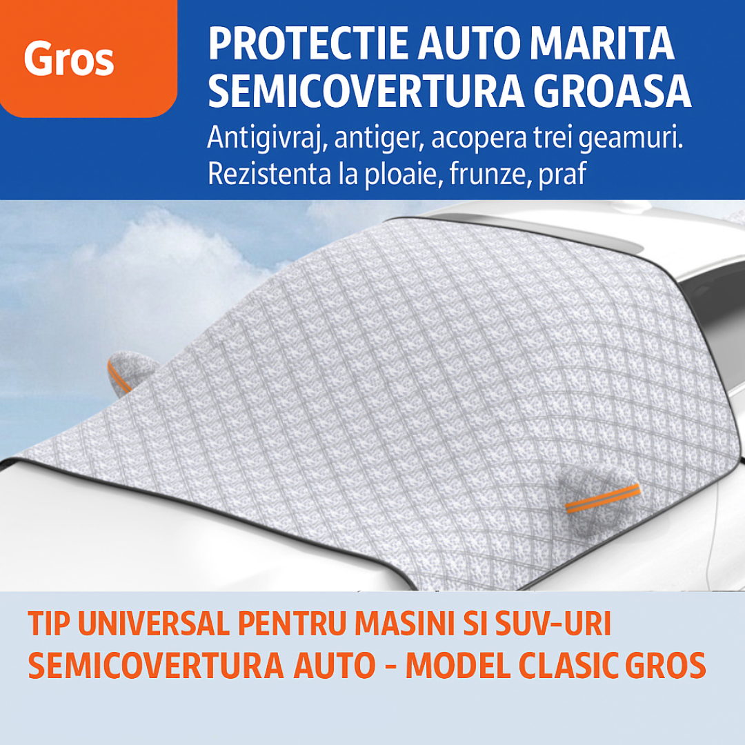 AutoShield Pro™ – Слънцезащитно покривало за предно стъкло и странични прозорци (235 x 150 cm)