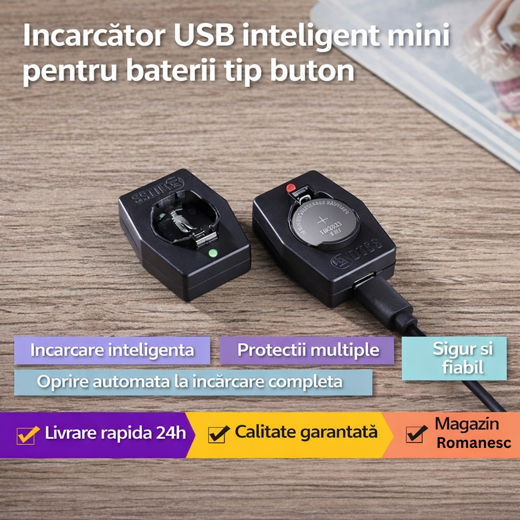🔥ОФЕРТА 1+1🔥CoinCharge™ – Интелигентно USB зарядно за LIR батерии тип копче