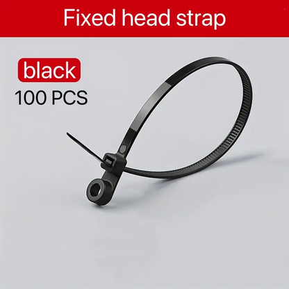 Комплект самозаключващи се кабелни връзки с кръгъл отвор (Комплект от 100)