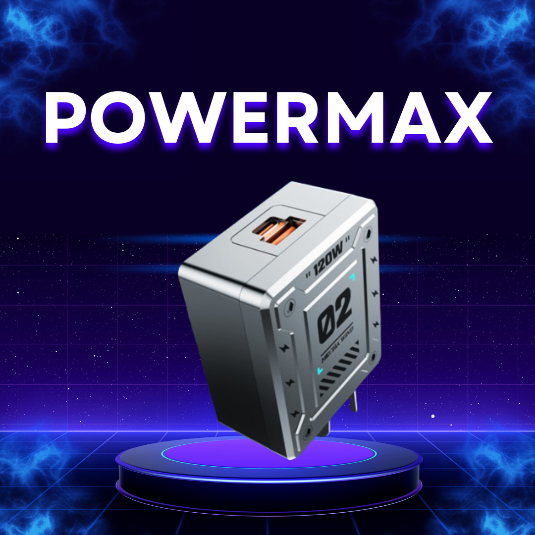 PowerMax™ – Супербързо 4-в-1 зарядно устройство 120W, съвместимо с Apple и Android + включен USB кабел