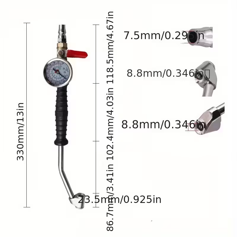AirPro Gauge™ - Професионално устройство за напомпване и проверка на налягането в гумите (0–220 PSI)