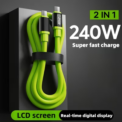 🔥ОФЕРТА 1+1!🔥UltraWatt™ – Кабел за бързо зареждане 240W Type-C с дигитален дисплей, 2m