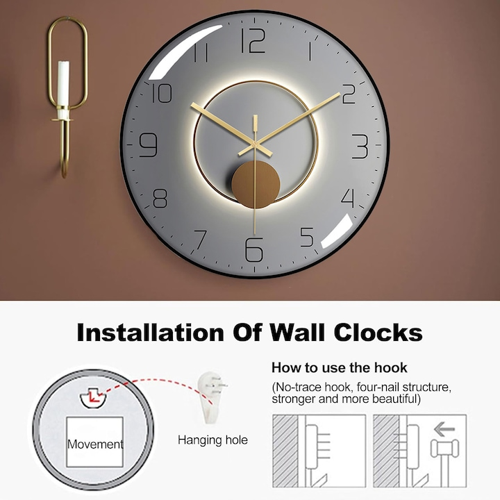 LumiClock™ - Модерен стенен часовник с махало 35 cm