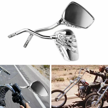SkullRide™ – Комплект задни огледала в стил „черепна лапа“