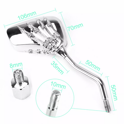 SkullRide™ – Комплект задни огледала в стил „черепна лапа“