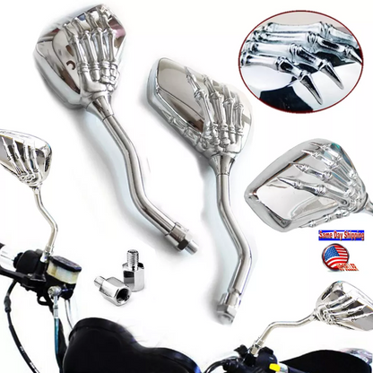 SkullRide™ – Комплект задни огледала в стил „черепна лапа“